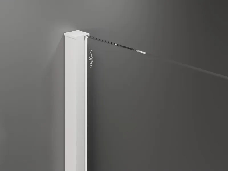 Mexen Velar, sprchový kút s posuvnými dverami 90 x 85 cm, 8mm sklo námraza, biela matná, 871-090-085-31-20