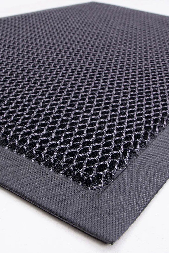 NET 3D ČIERNA A SIVÁ textilná rohožka rozmer: 60x90 cm