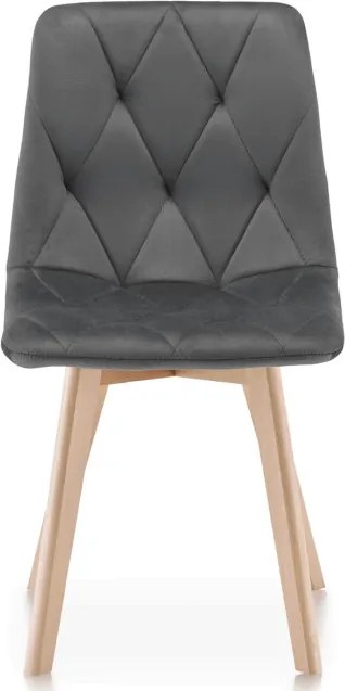 Jedálenská stolička zamatová, sivá CT-V4081 GREY4