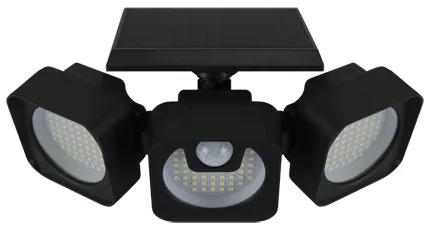 STRÜHM Solárny reflektor s pohybovým senzorom SIREN LED 7W BLACK Cold White 4052