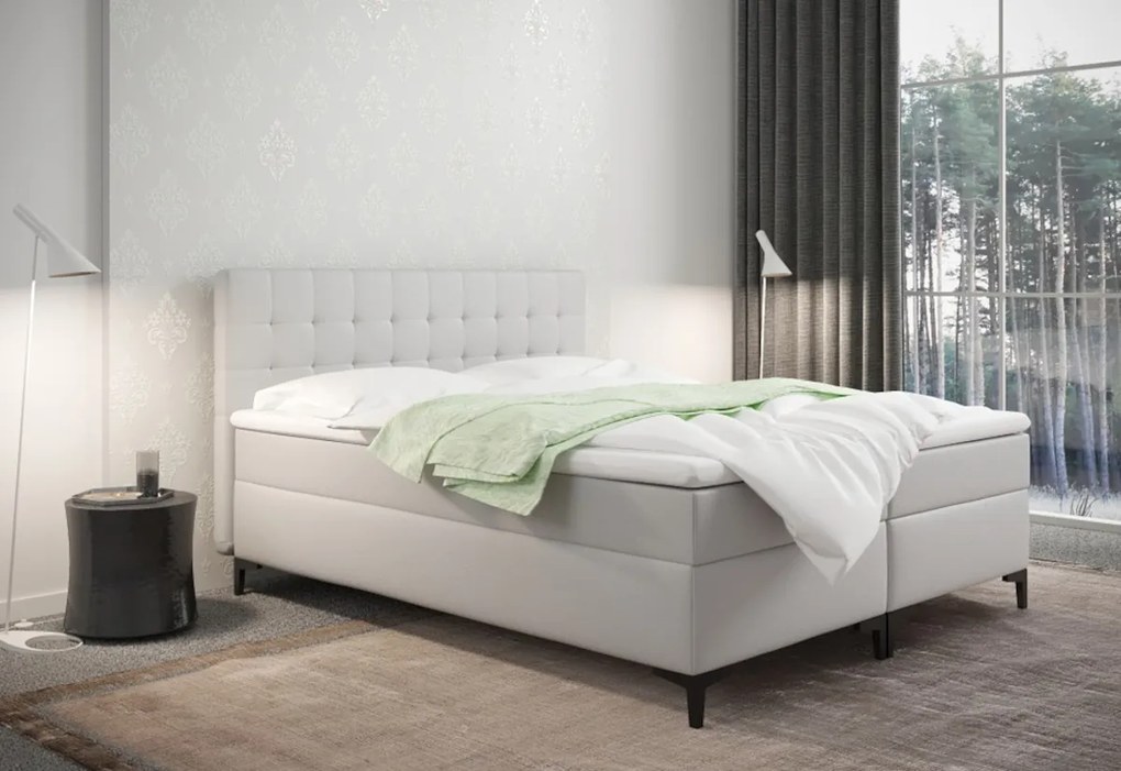 Čalúnená posteľ boxspring DENVER + topper, 160x200, soft 17