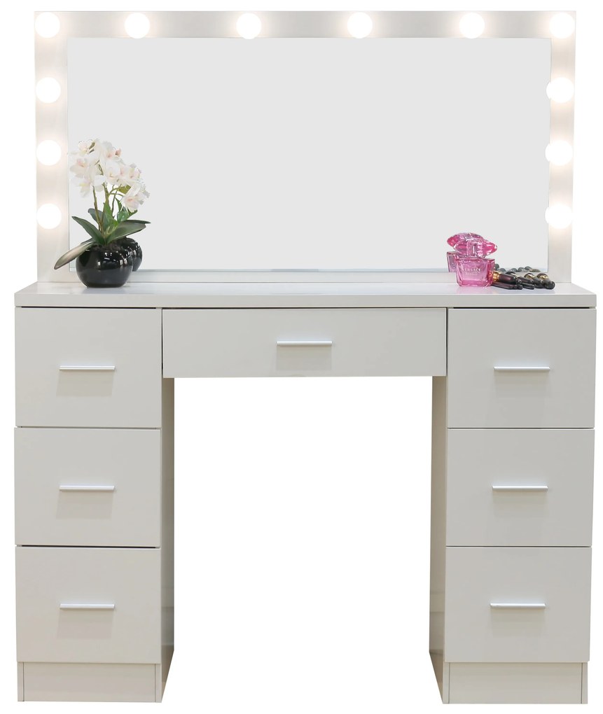 TRENDIE Toaletný stolík Hollywood STAR biely