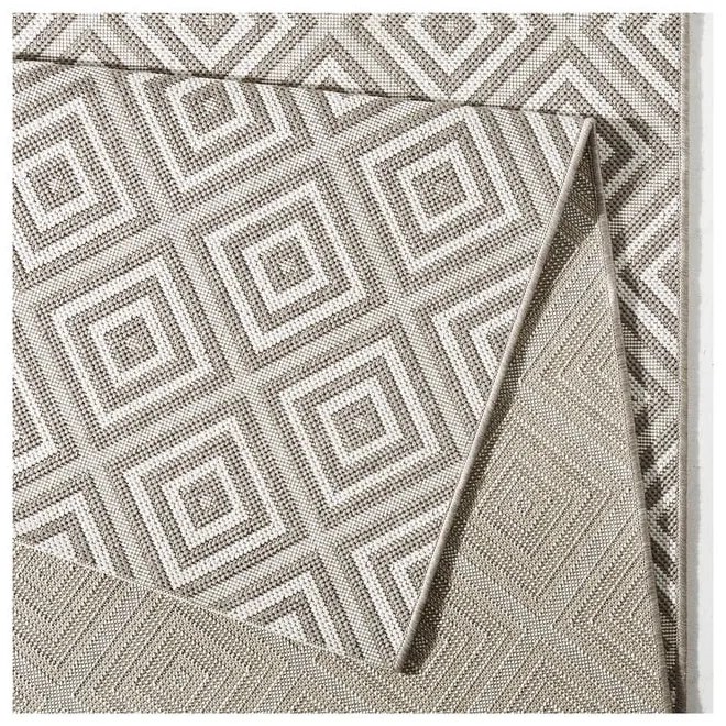 Sivý vonkajší koberec NORTHRUGS Karo, 140 × 200 cm