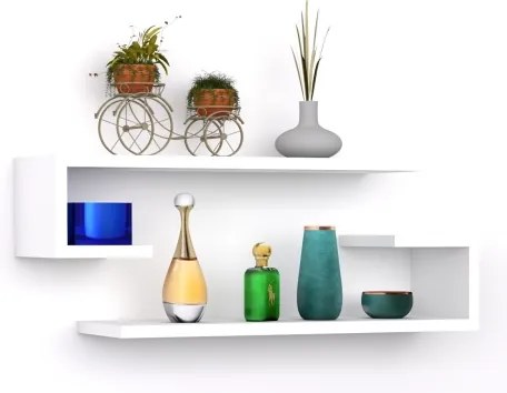 SADA 2x Nástenná polica ELDO biela