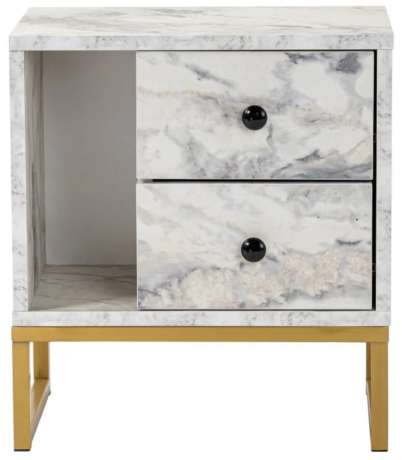 Nočný stolík Glimmer Fressia Marble Gold