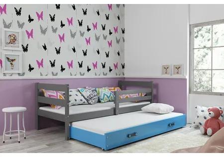 Detská posteľ s výsuvnou posteľou ERYK 200x90 cm Sivá Borovica