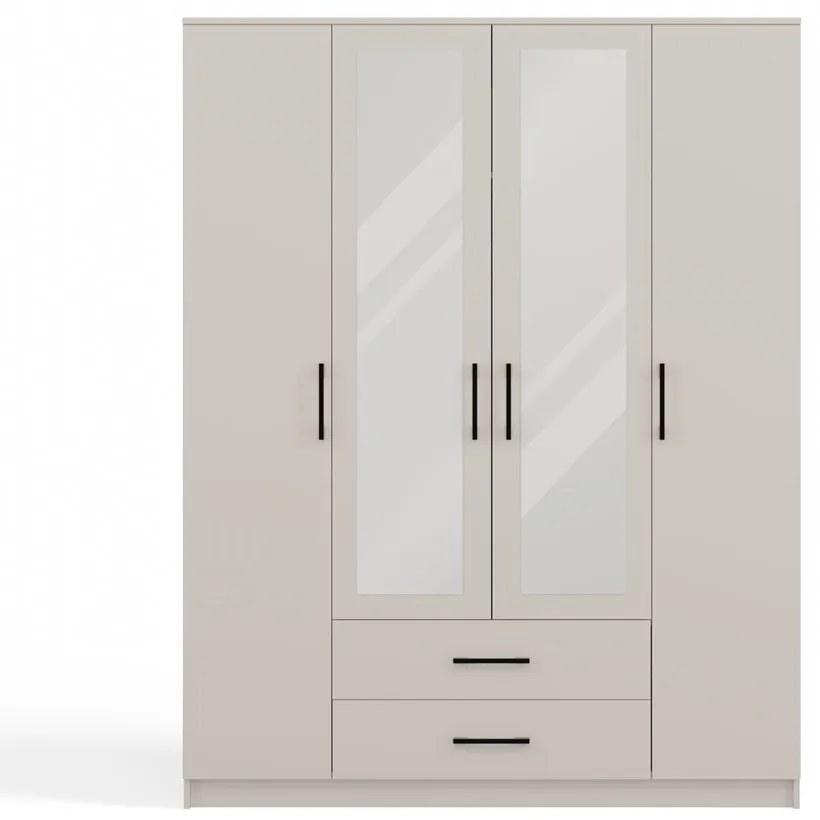 Šatníková skriňa Romana 160 cm so zrkadlom kašmír