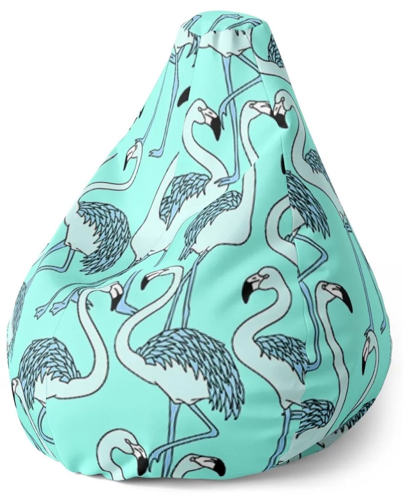 Sablio Sedací vak Pear Plameniaky - 70 x 95 x 15 cm