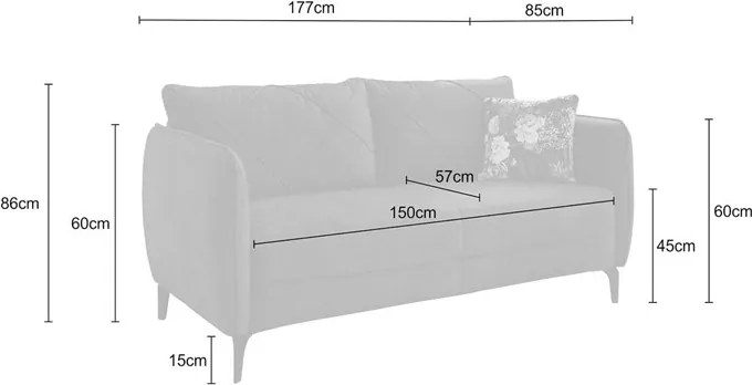 Dvojsedák Novara, béžová látka