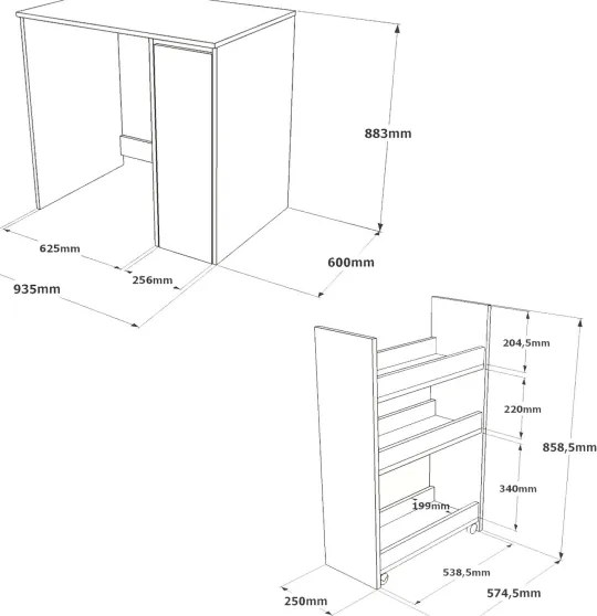 Skrinka na práčku s úložným priestorom 88,3x93,5 cm biela/orech