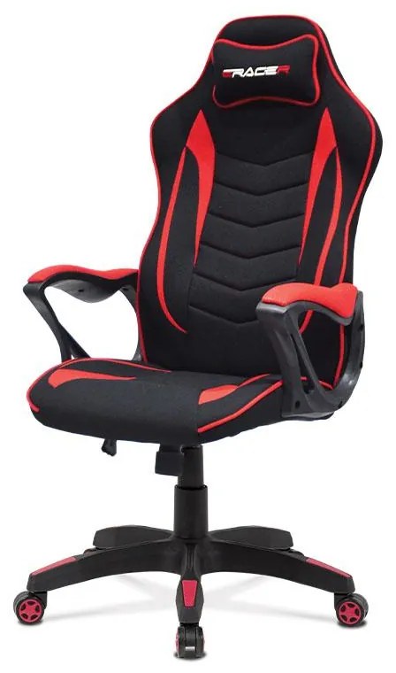 Herné a kancelárské kreslo E-racer KA-G408 RED, poťah červená a čierna látka