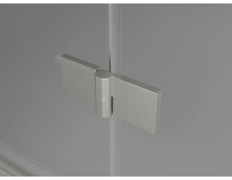 Mexen, Mexen Lunar L ľavé otočné sprchové dvere 140 cm, transparentné, brúsený nikel - 834L-140-000-97-00-L