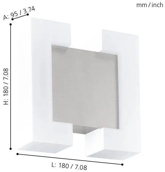Eglo 95987 - LED Vonkajšie nástenné svietidlo SITIA 2xLED/4,8W