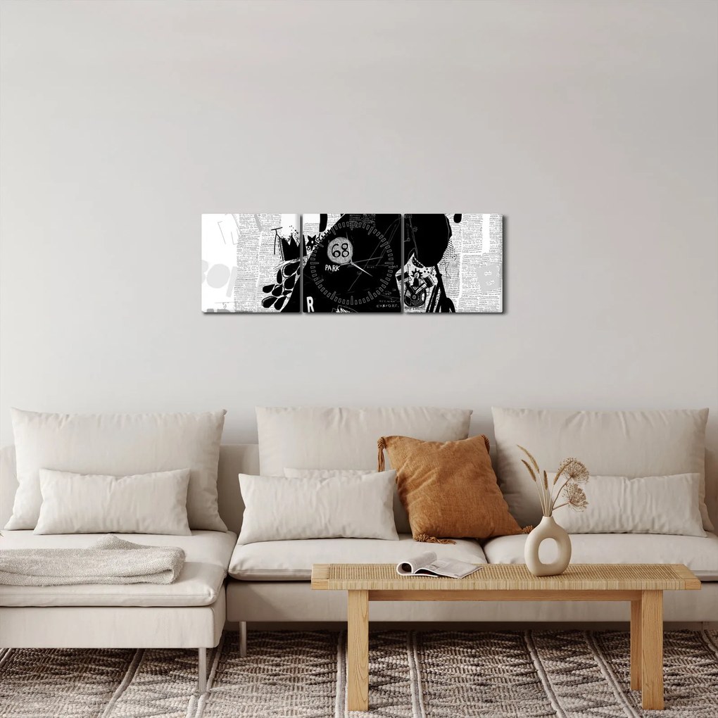 Obraz - Zrodený na jazdu (s hodinami) (90x30 cm)