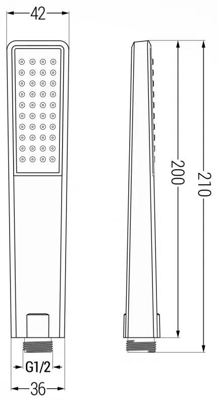 Mexen príslušenstvo - R-72 Ručná sprcha, 1-funkčná, čierna, 79572-70