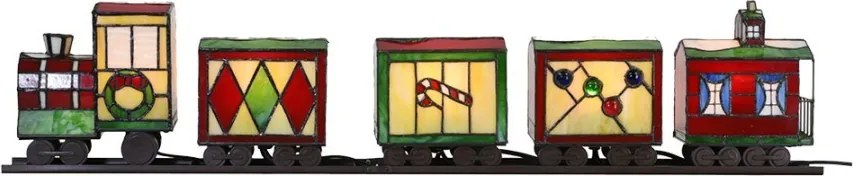 Stolná farebná Tiffany lampa Train - 100*9*20 cm E14/max 5*7W