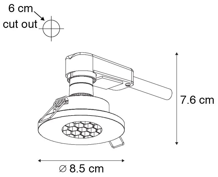 Sada 6 moderných kúpeľňových zapustených bodových svetiel biela IP54 - Shed Honey