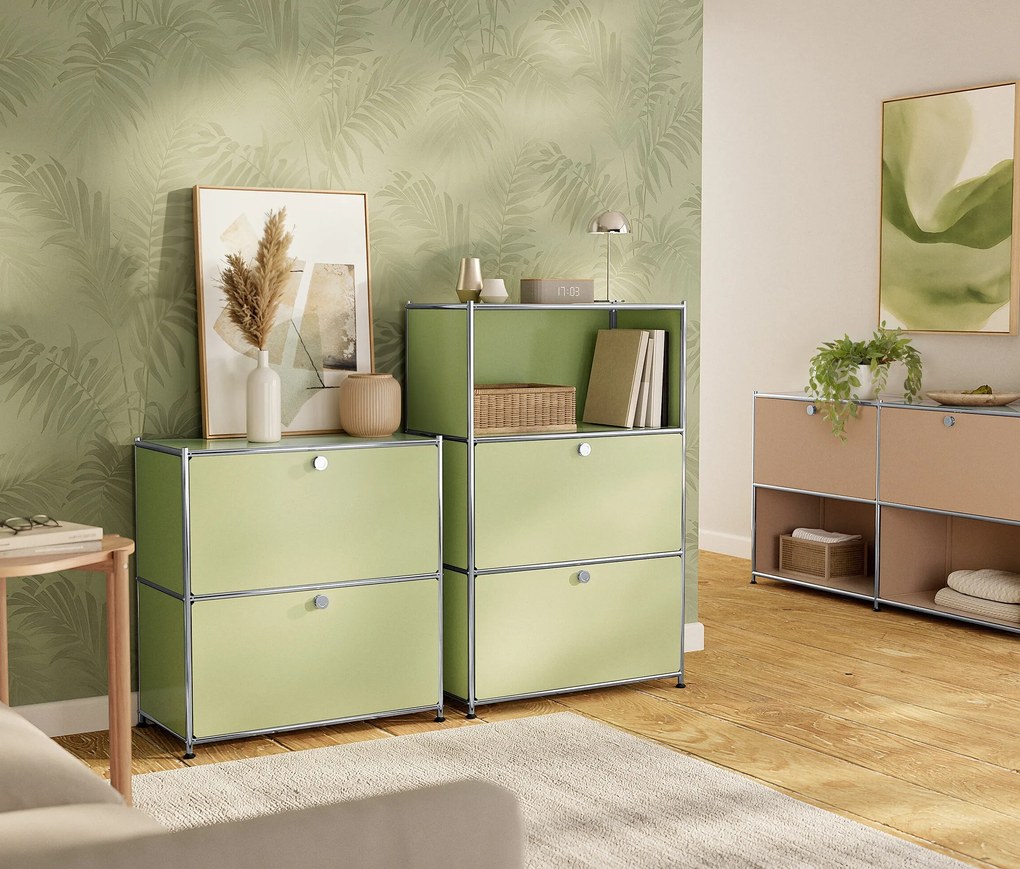 Kovový regál »CN3« s 2 výklopnými priehradkami, karamelová