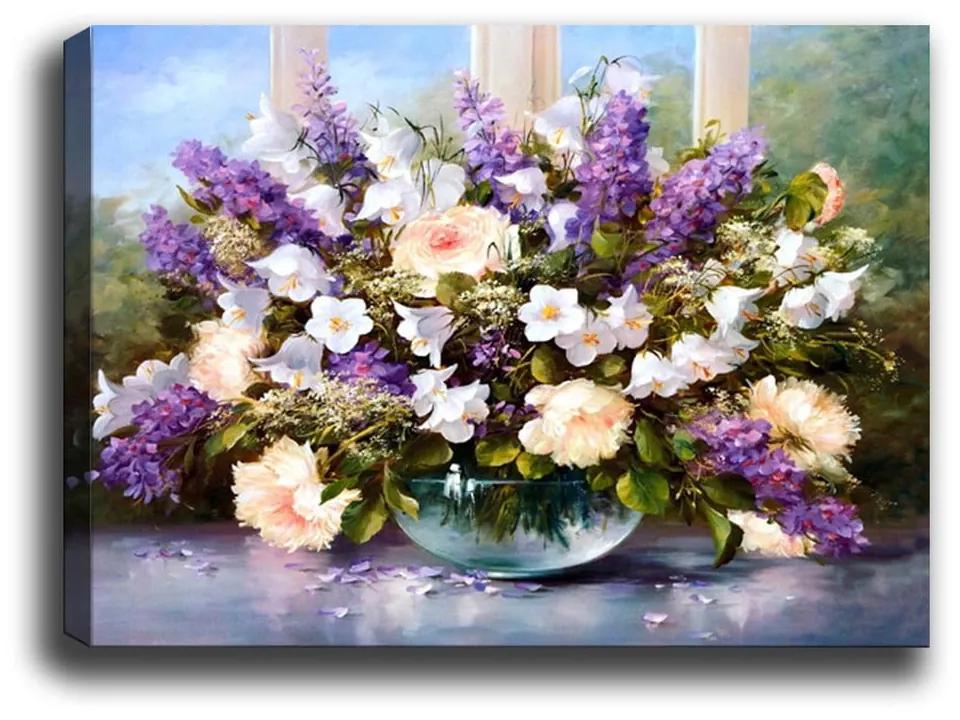 Obraz Tablo Center Purple Flowers, 70 × 50 cm