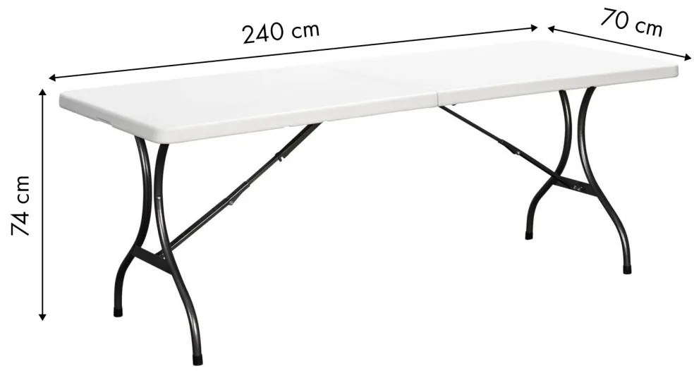 Cateringový stôl do záhrady rozkladací 240 cm