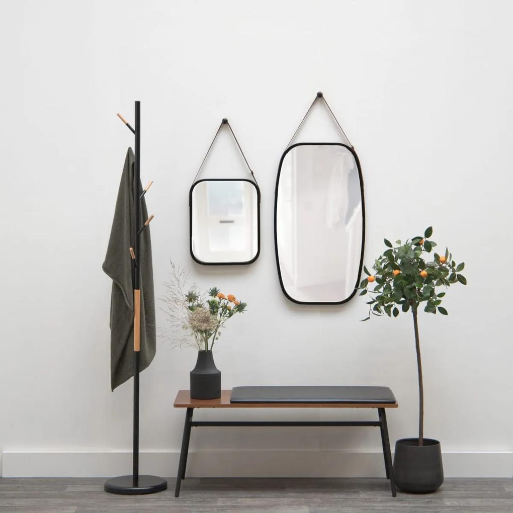 Sada 2 ks: Zrkadlo Idyllic L bamboo čierna 40,5 × 33 × 1,5 cm;74 × 43 × 1,5 cm