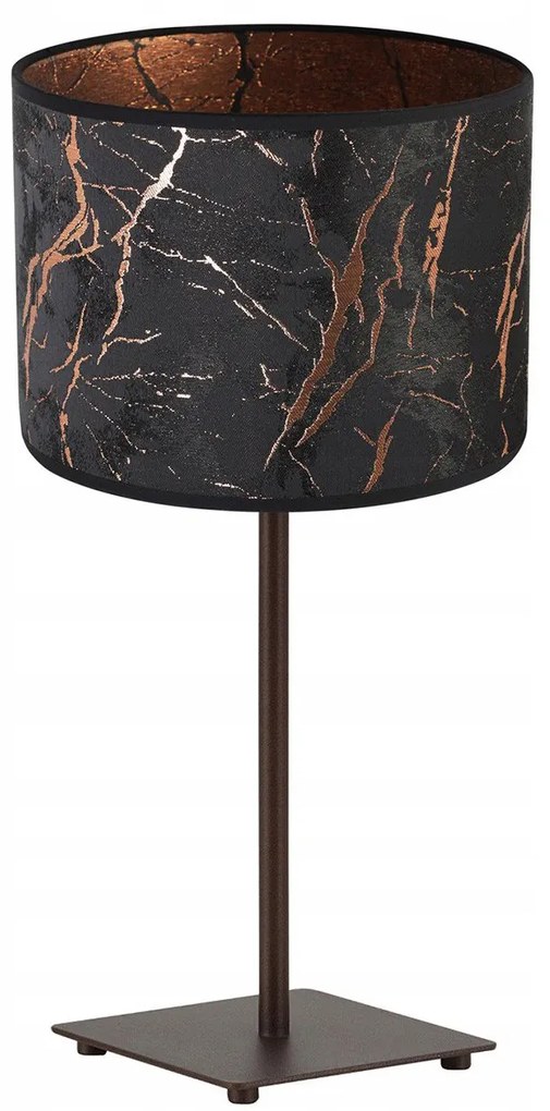 Stolná lampa Werona 3, 1x čierne textilné tienidlo so vzorom, (výber zo 4 farieb konštrukcie), c