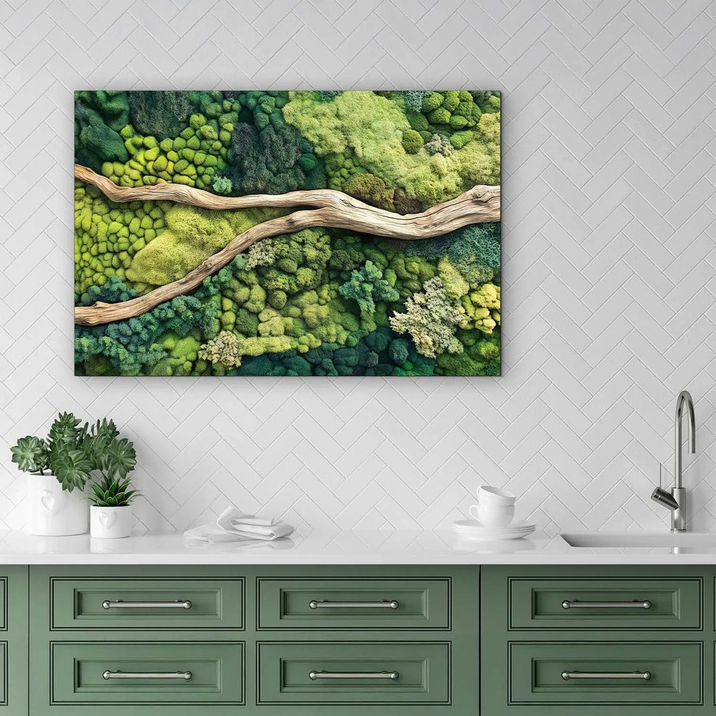 DUBLEZ | Imitácia machového obrazu - Konár v lese