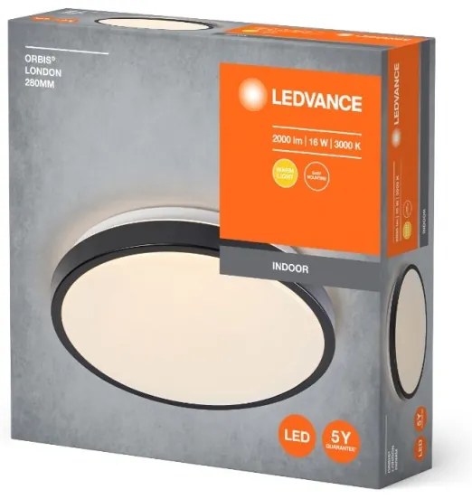 Ledvance - LED Stropné svietidlo ORBIS LONDON LED/16W/230V čierna