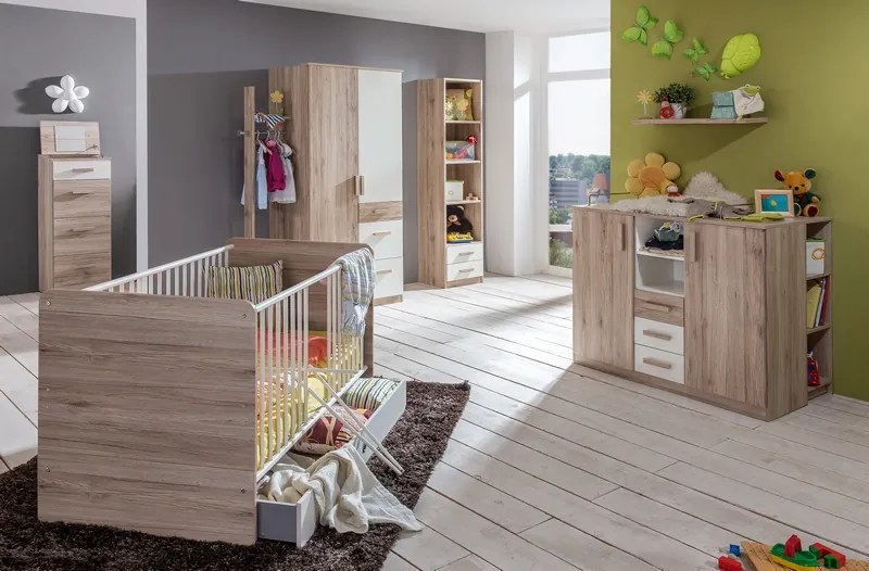 Šatníková skriňa Cariba, 90 cm, dub san remo/biela