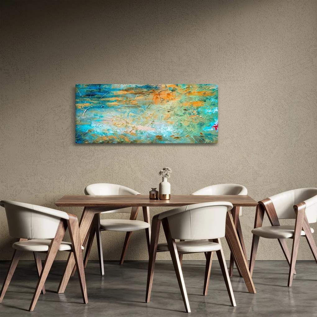Obraz modrej abstrakcie (120x50 cm)