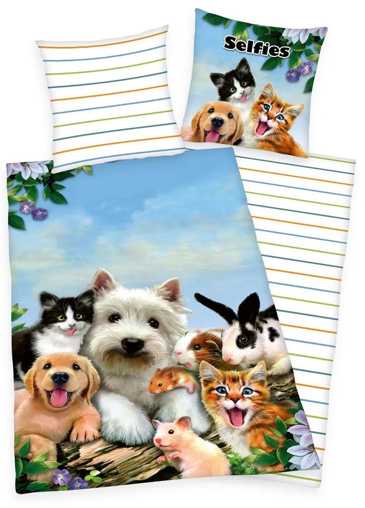 Herding Obliečky Selfie Pets 140x200/70x90cm