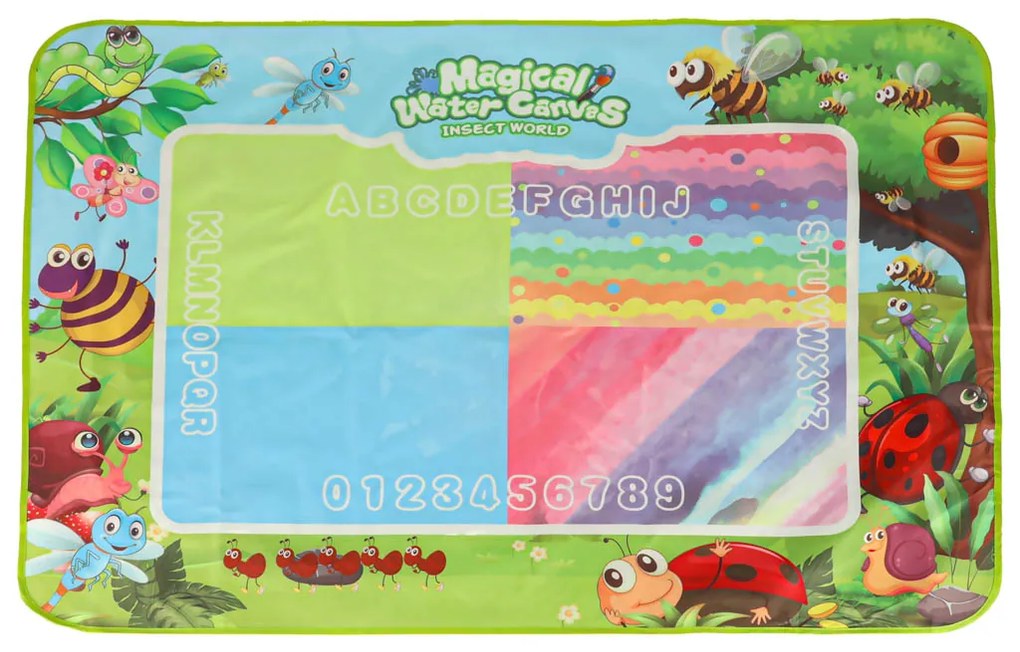 KIK Magická vodná maľovacia podložka 120×90 cm pre deti – sada s vodovými fixkami, motív Lúka