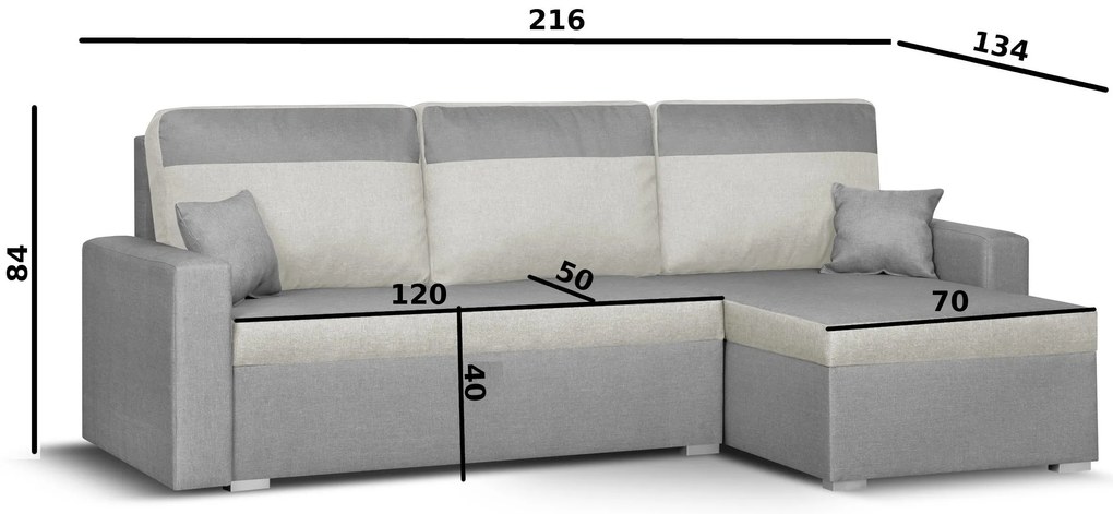 Rozkládací rohová sedací souprava ASTRA Světle hnědá/Hnědá