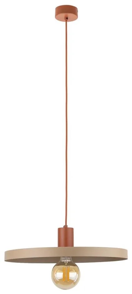 TK Lighting Luster na lanku SILA 1xE27/15W/230V pr. 40 cm béžová/tehlová TK10955