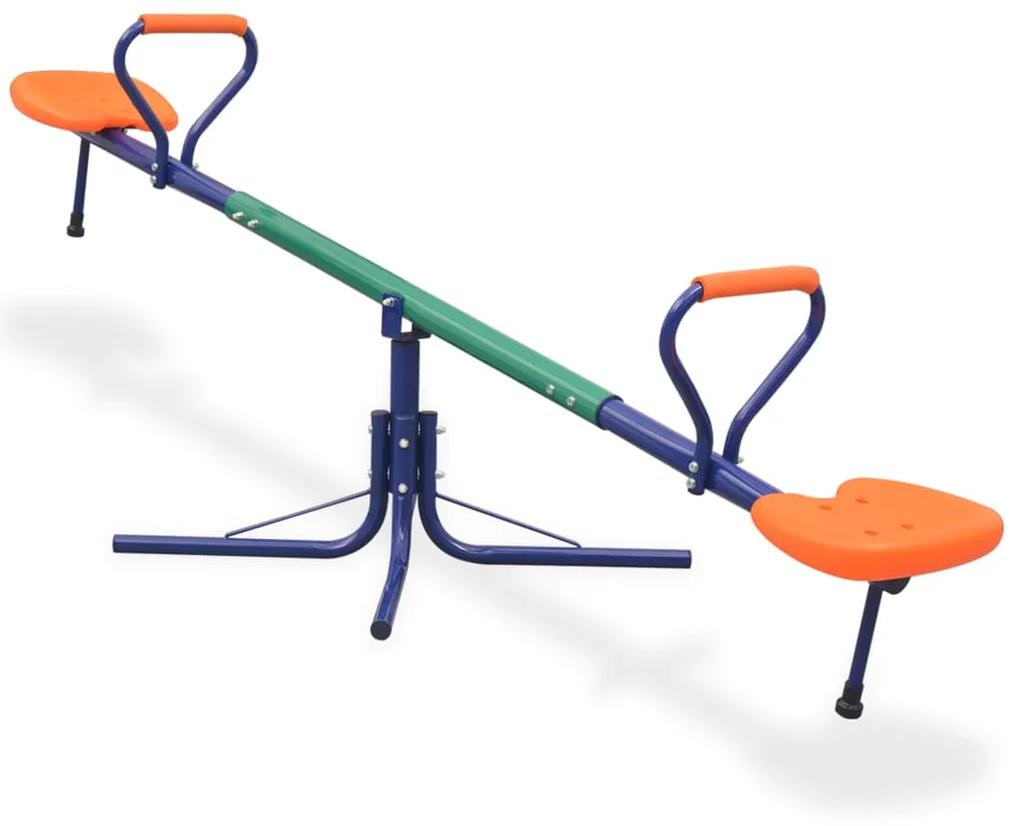 Hojdačka pre dve deti s 360-stupňovým otáčaním, oranžová