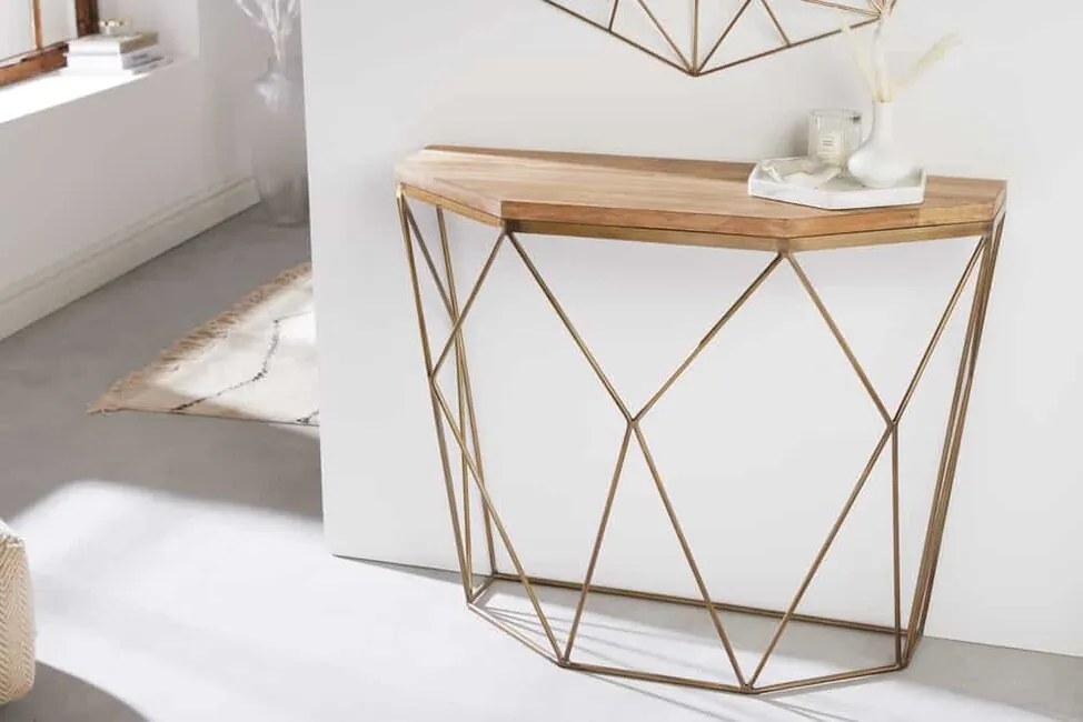 Dizajnový konzolový stolík z masívu Diamond Mango 90cm