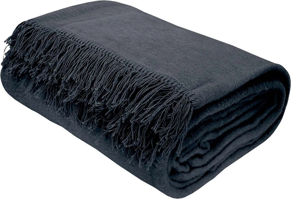 BAVLNENÁ DEKA BAT 150X200 CM ANTRACITOVÁ