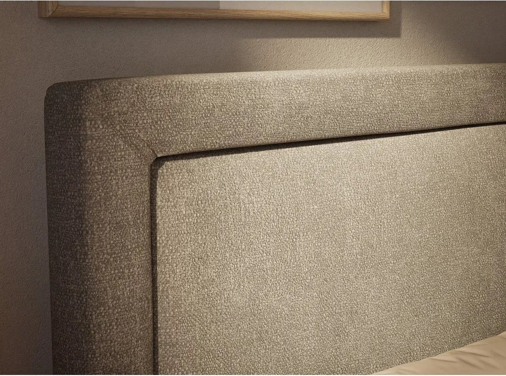 Sivobéžová boxspring posteľ s úložným priestorom 160x200 cm Fresco – Maison de Rêve