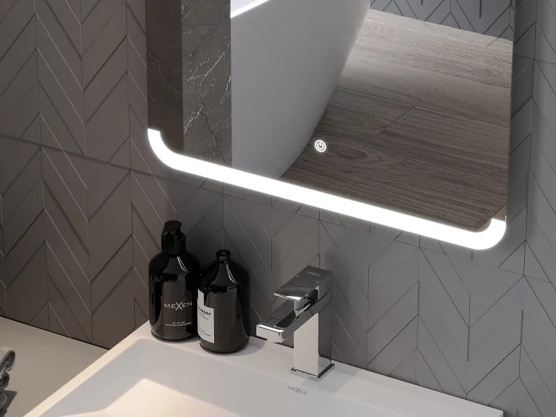 Mexen Nida, LED kúpeľňové zrkadlo s podsvietením 120x80 cm, 6000K, ochrana proti zahmlievaniu, 9806-120-080-611-00