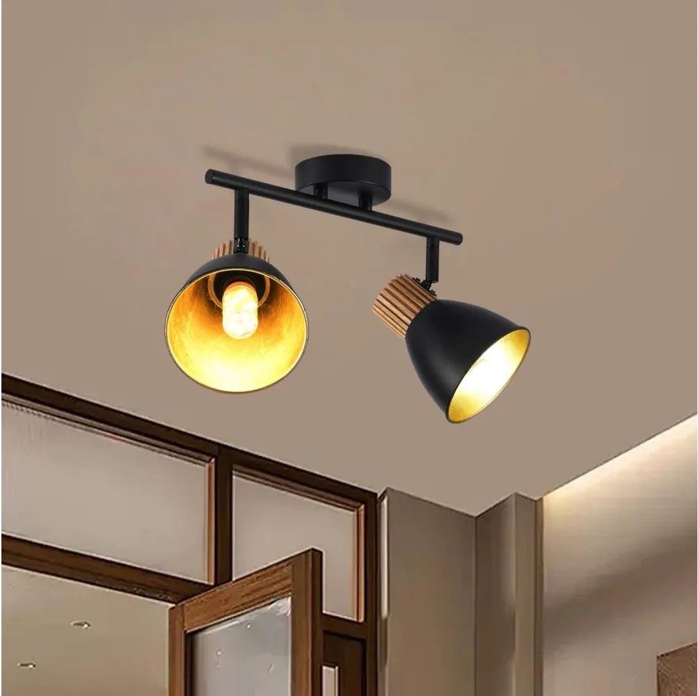 Brilagi - Bodové svietidlo ODENSE 2xE14/10W/230V drevo/čierna