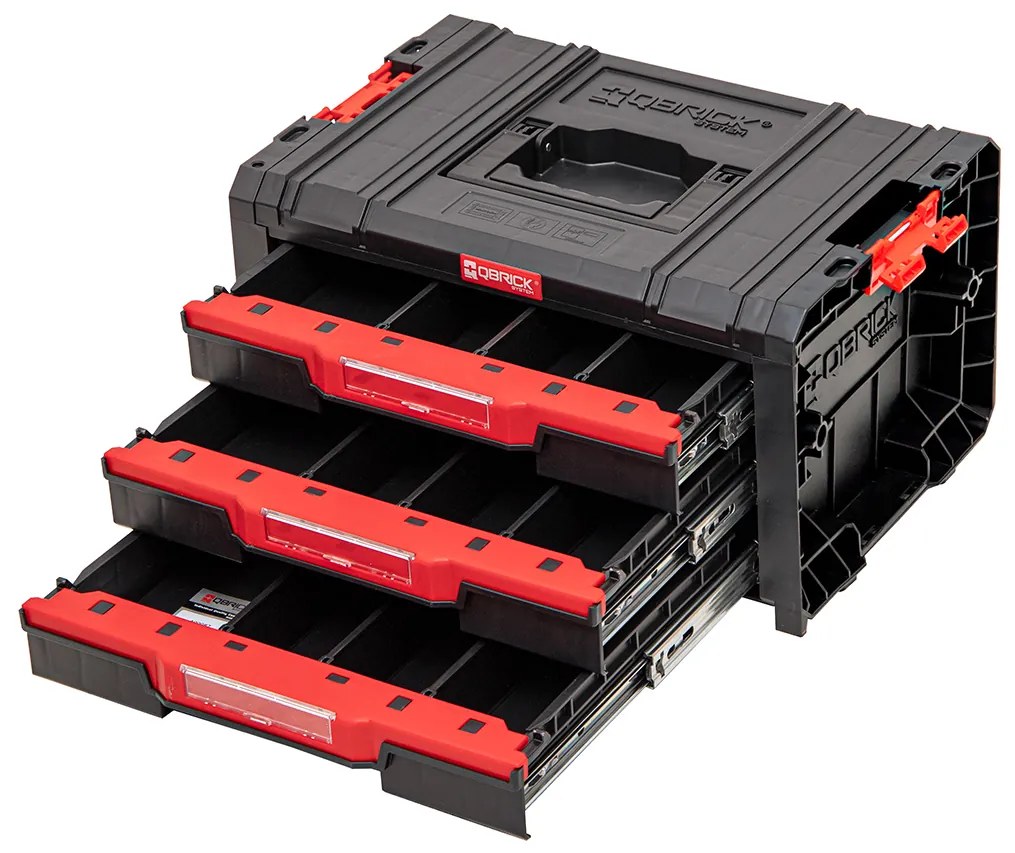 Kufrík na náradie Qbrick System PRO s 3 zásuvkami