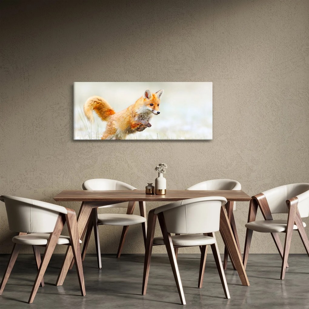 Obraz - Skákajúca líška (120x50 cm)