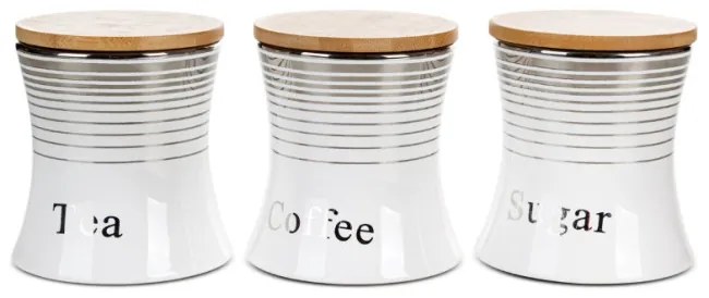 Sada troch nádob LEXI 03 biela / strieborná (3 ks)