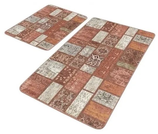 Hnedé zamatové kúpeľňové predložky v súprave 2 ks 60x100 cm – Mila Home