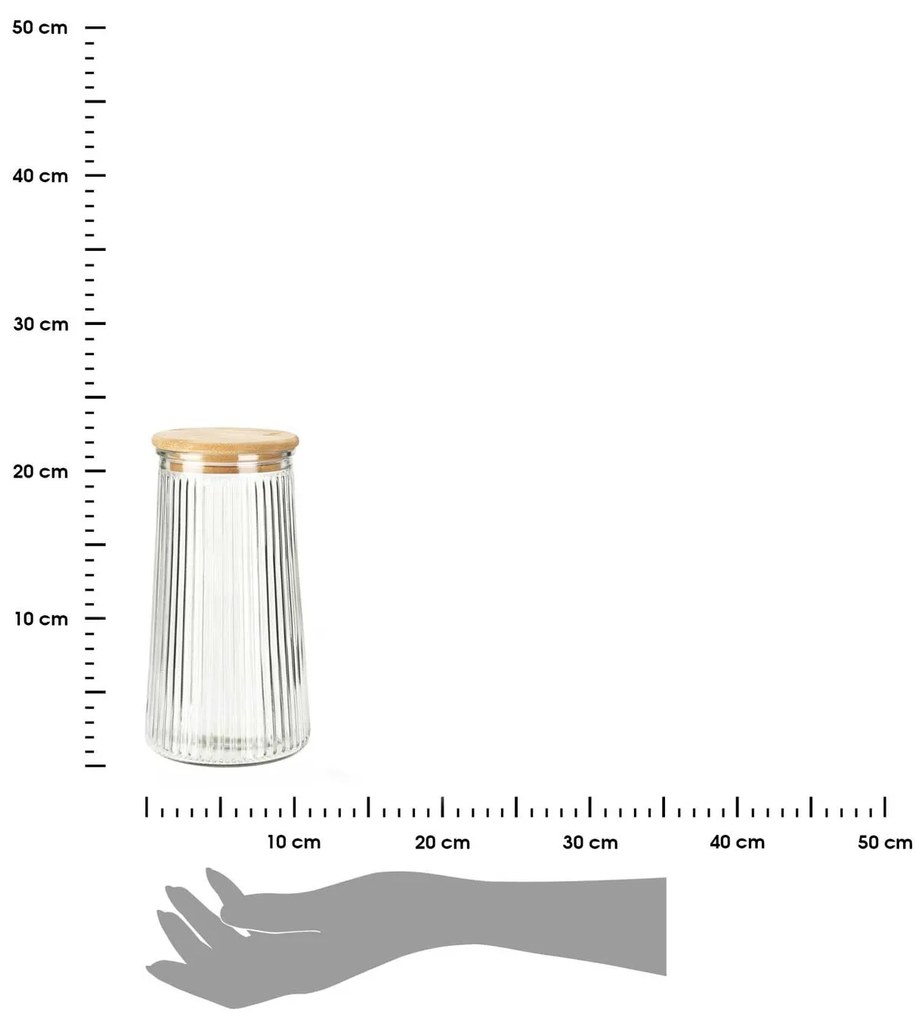 Sklenená nádoba na potraviny Ribbed 1400ml