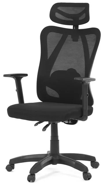 Kancelárska ergonomická stolička MANET — sieťovina / látka, čierna