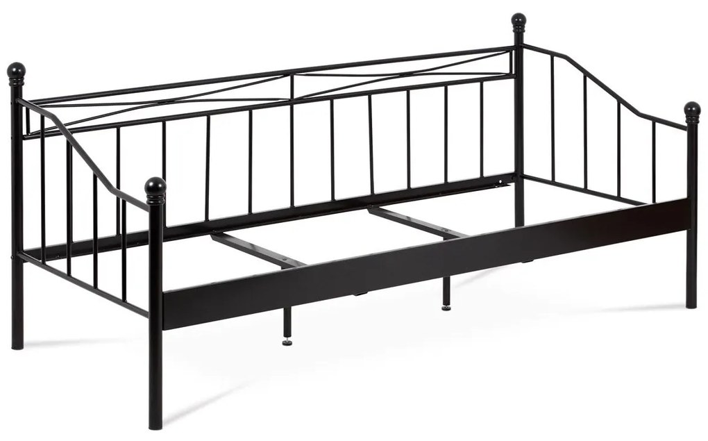 Kovová posteľ 90x200 Bakarissa (čierna matná). Vlastná spoľahlivá doprava až k Vám domov. 1120899