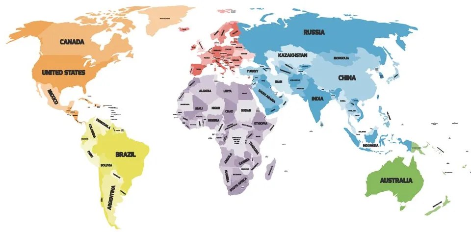 Samolepiaca tapeta originálna mapa sveta