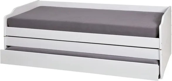 Sconto Posteľ s výsuvným lôžkom TRULA biela, 90x200 cm