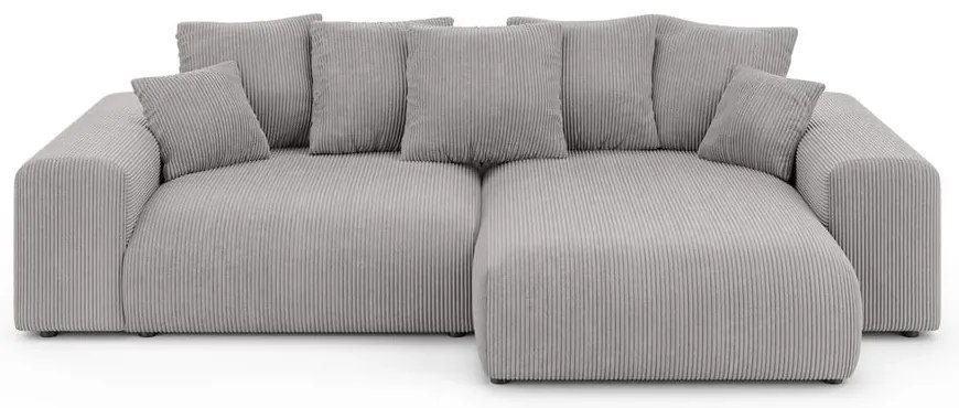 Svetlosivá menčestrová rozkladacia rohová pohovka s úložným priestorom (variabilný roh) Luma – Ropez